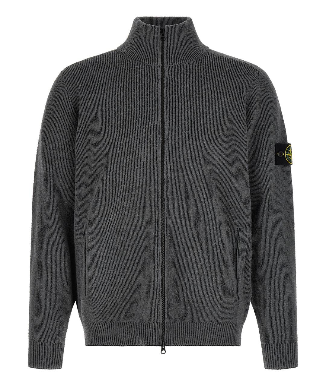 STONE ISLAND Серый хлопковый кардиган, фото 1