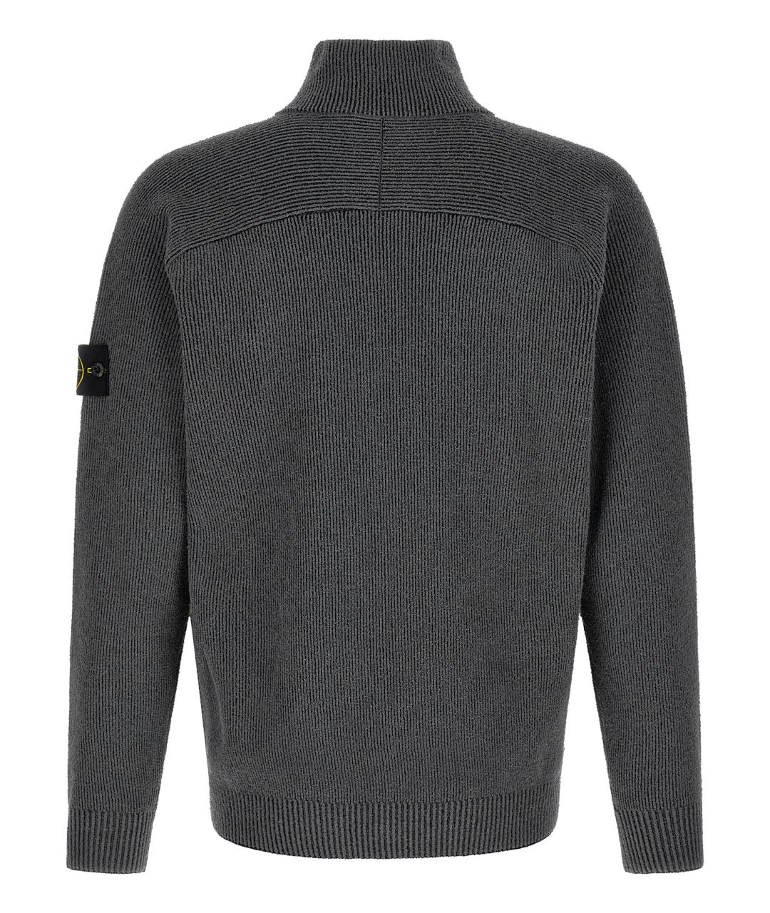 STONE ISLAND Серый хлопковый кардиган, фото 2