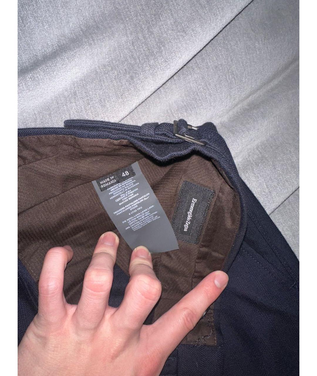 ZEGNA Темно-синие классические брюки, фото 3