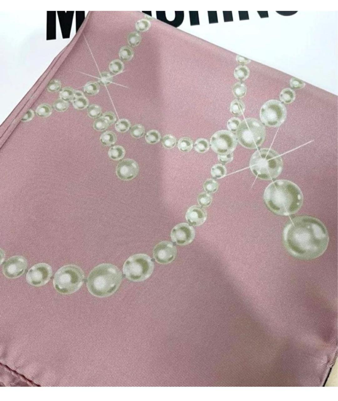 BOUTIQUE MOSCHINO Розовый шелковый платок, фото 3