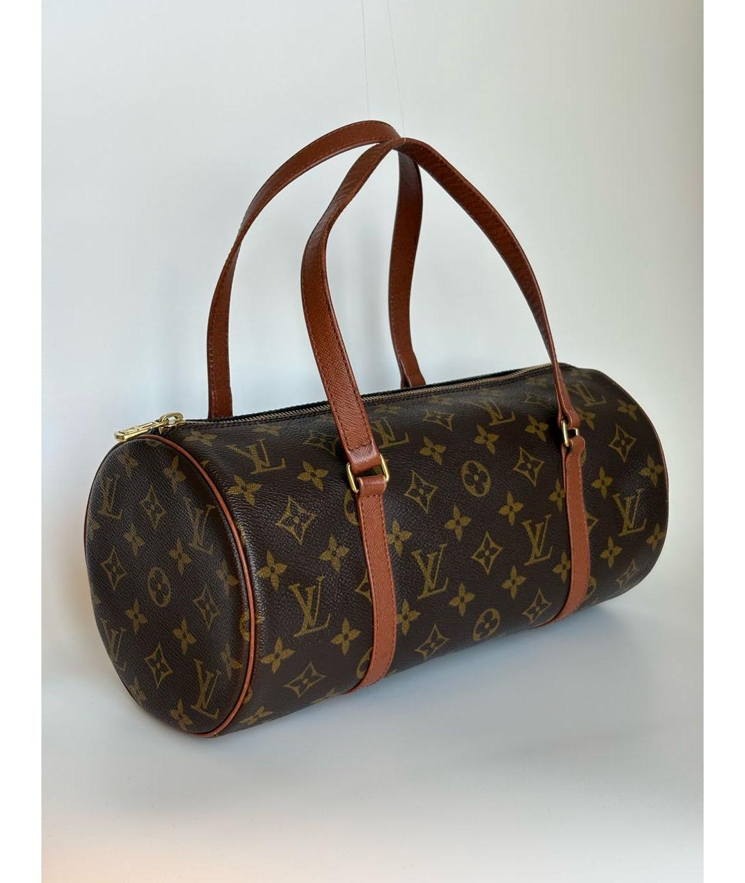 LOUIS VUITTON Коричневая кожаная сумка с короткими ручками, фото 2