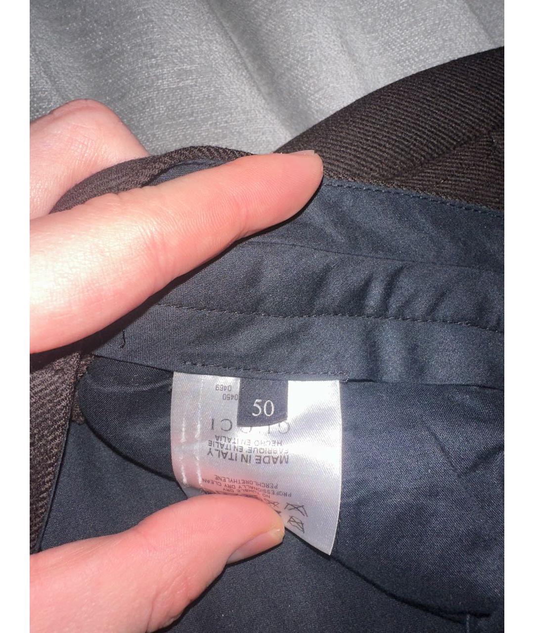 GUCCI Коричневые классические брюки, фото 3