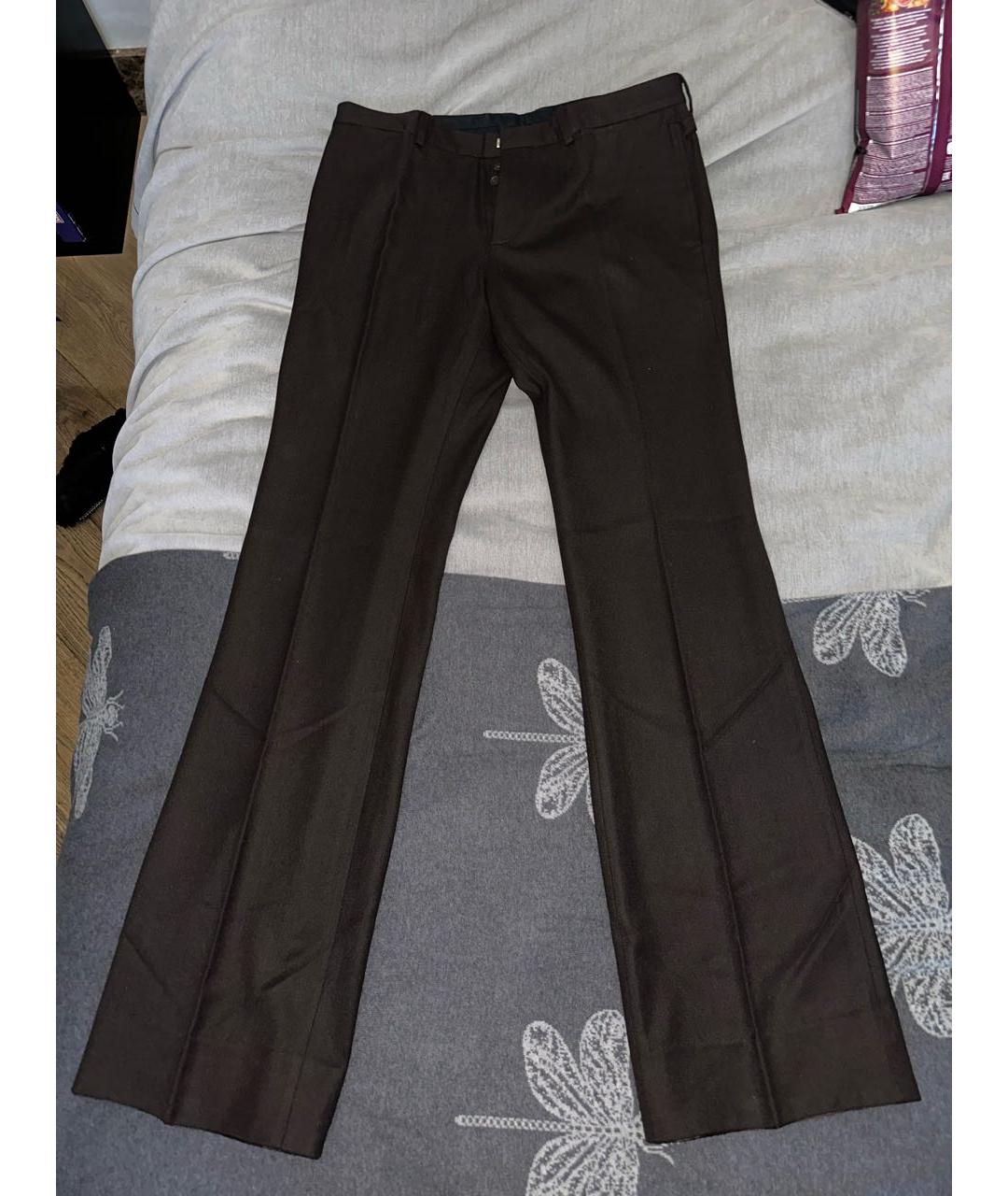 GUCCI Коричневые классические брюки, фото 4