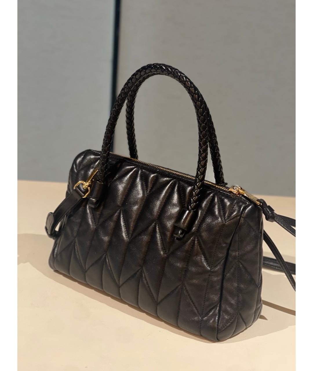 MIU MIU Черная кожаная сумка тоут, фото 4