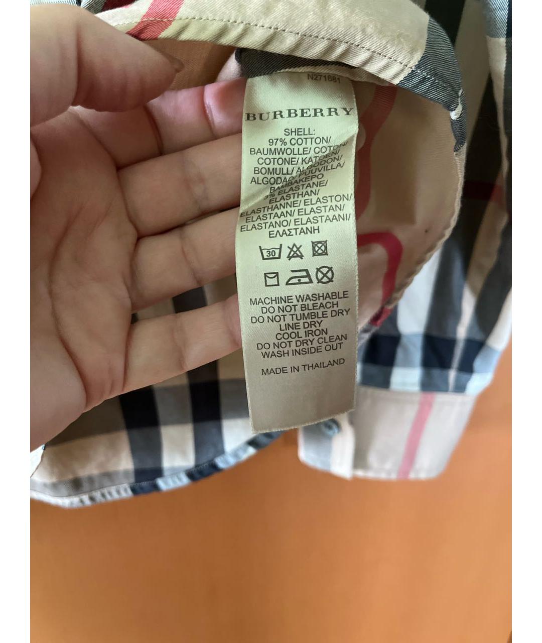 BURBERRY Мульти хлопковая рубашка, фото 5