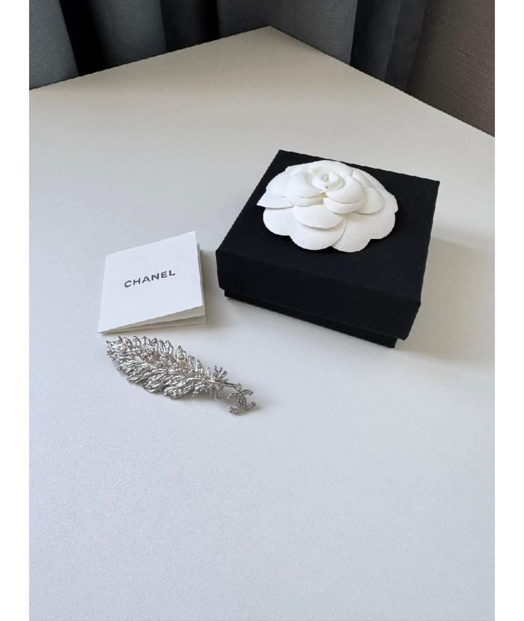 CHANEL Серебряная металлическая булавка / брошь, фото 3