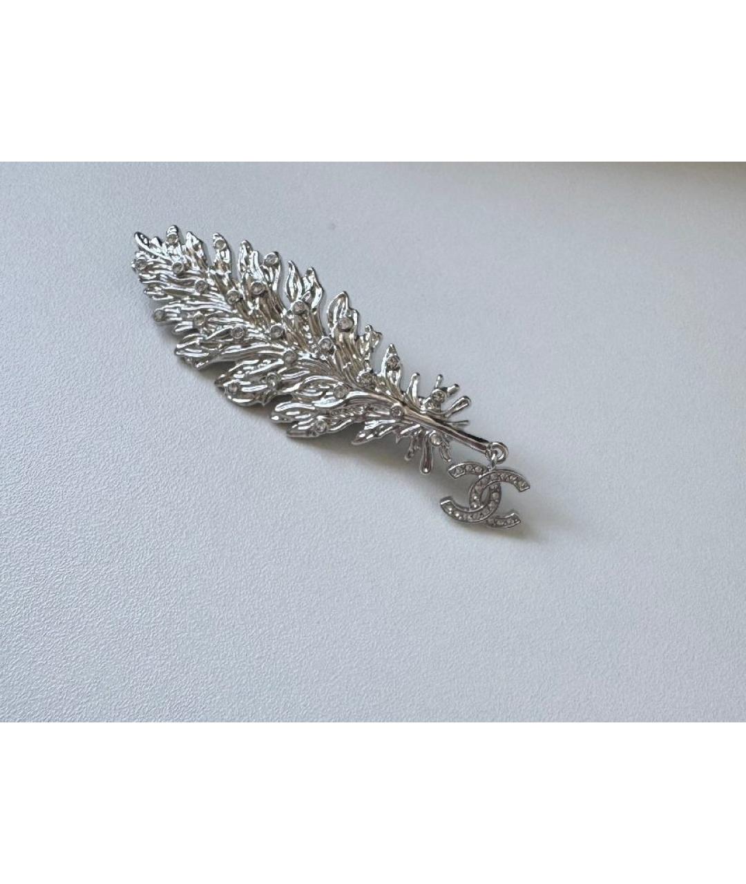 CHANEL Серебряная металлическая булавка / брошь, фото 6