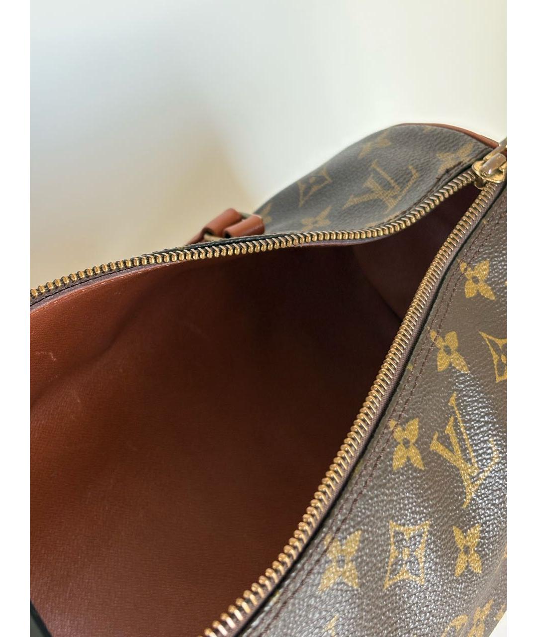 LOUIS VUITTON Коричневая кожаная сумка с короткими ручками, фото 8