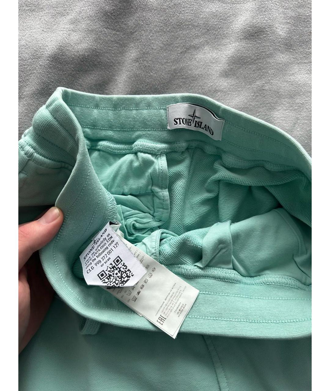 STONE ISLAND Зеленые хлопковые шорты, фото 3