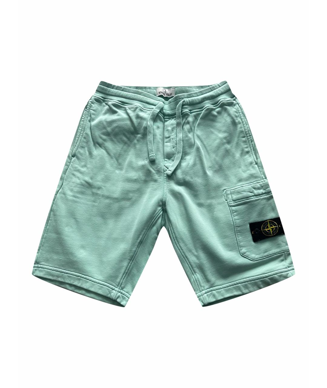 STONE ISLAND Зеленые хлопковые шорты, фото 1