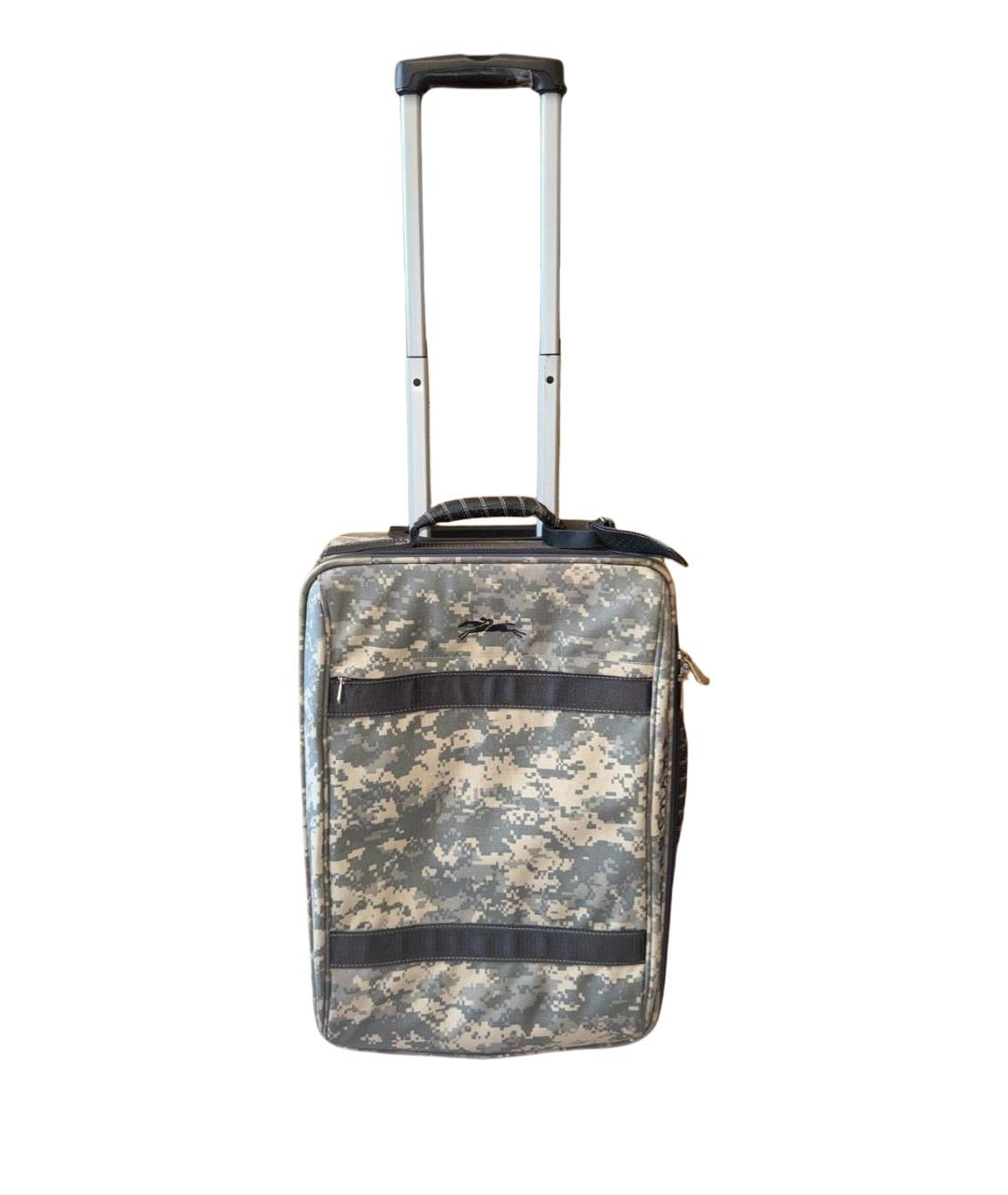 LONGCHAMP Хаки тканевый чемодан, фото 1