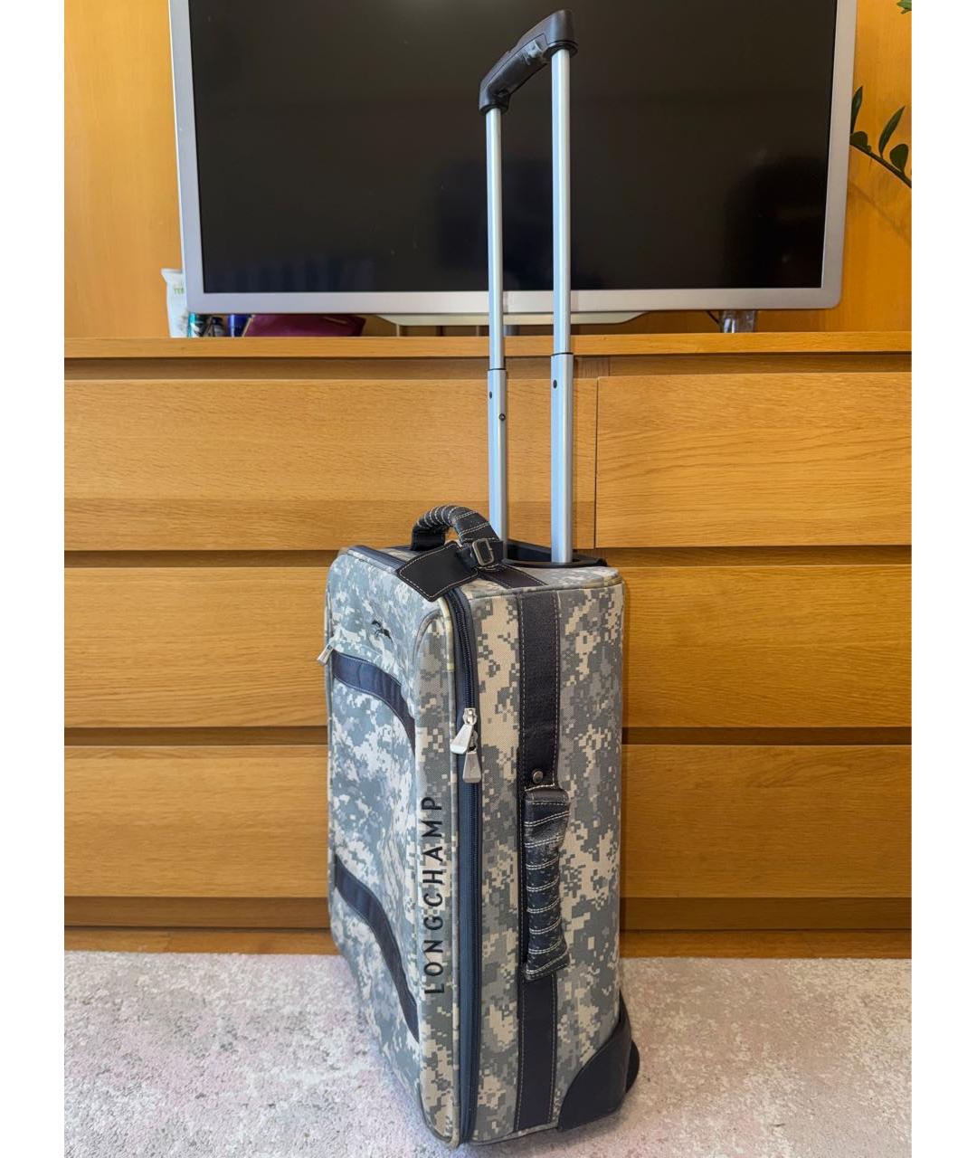 LONGCHAMP Хаки тканевый чемодан, фото 5