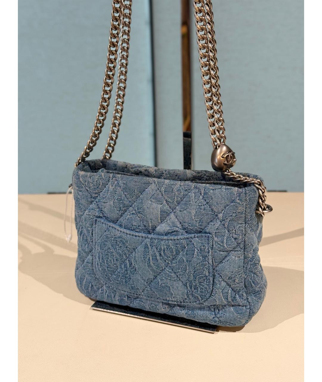 CHANEL Синяя деним сумка через плечо, фото 6