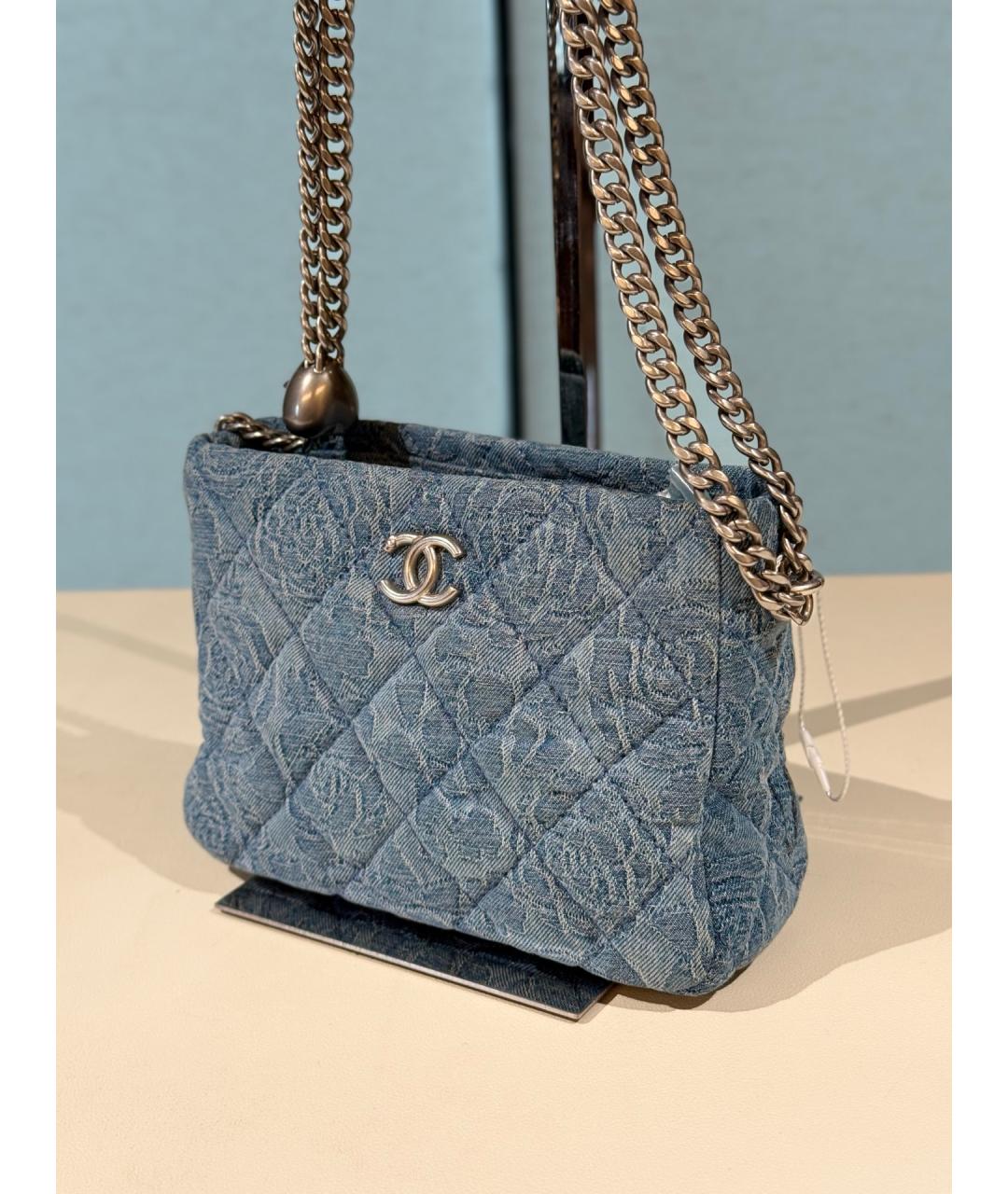 CHANEL Синяя деним сумка через плечо, фото 4