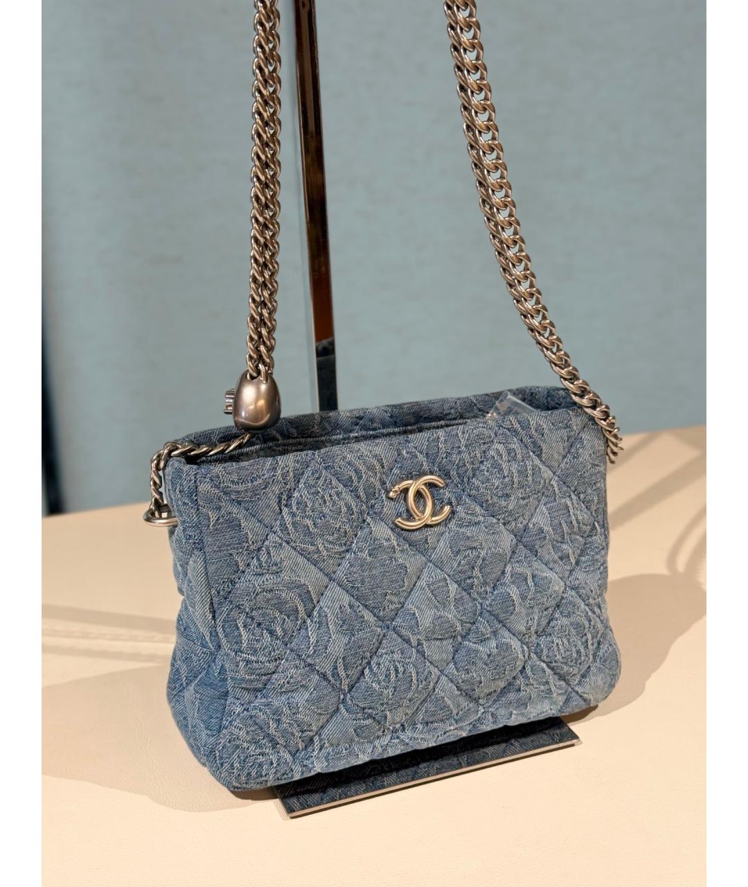 CHANEL Синяя деним сумка через плечо, фото 2