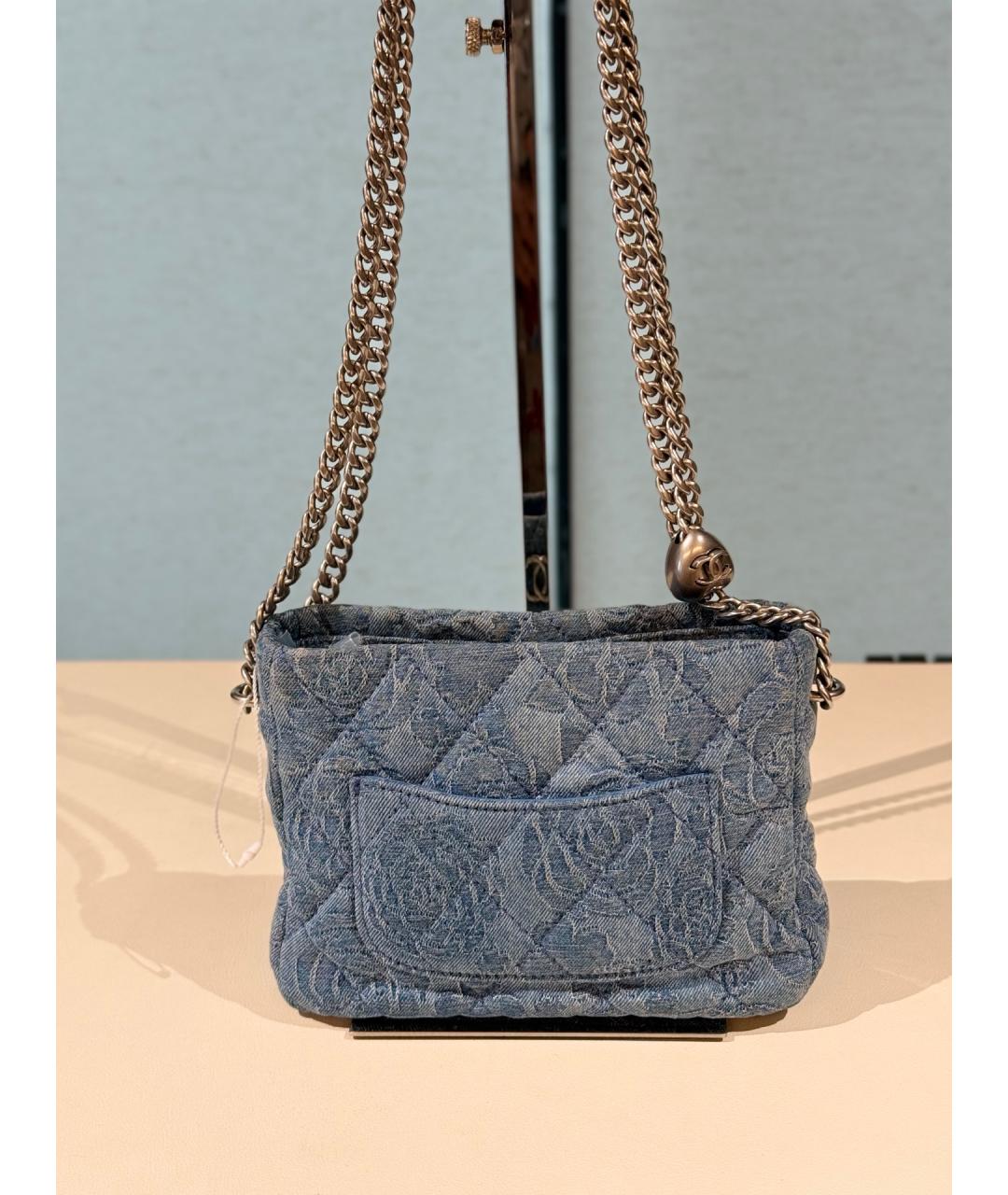 CHANEL Синяя деним сумка через плечо, фото 5