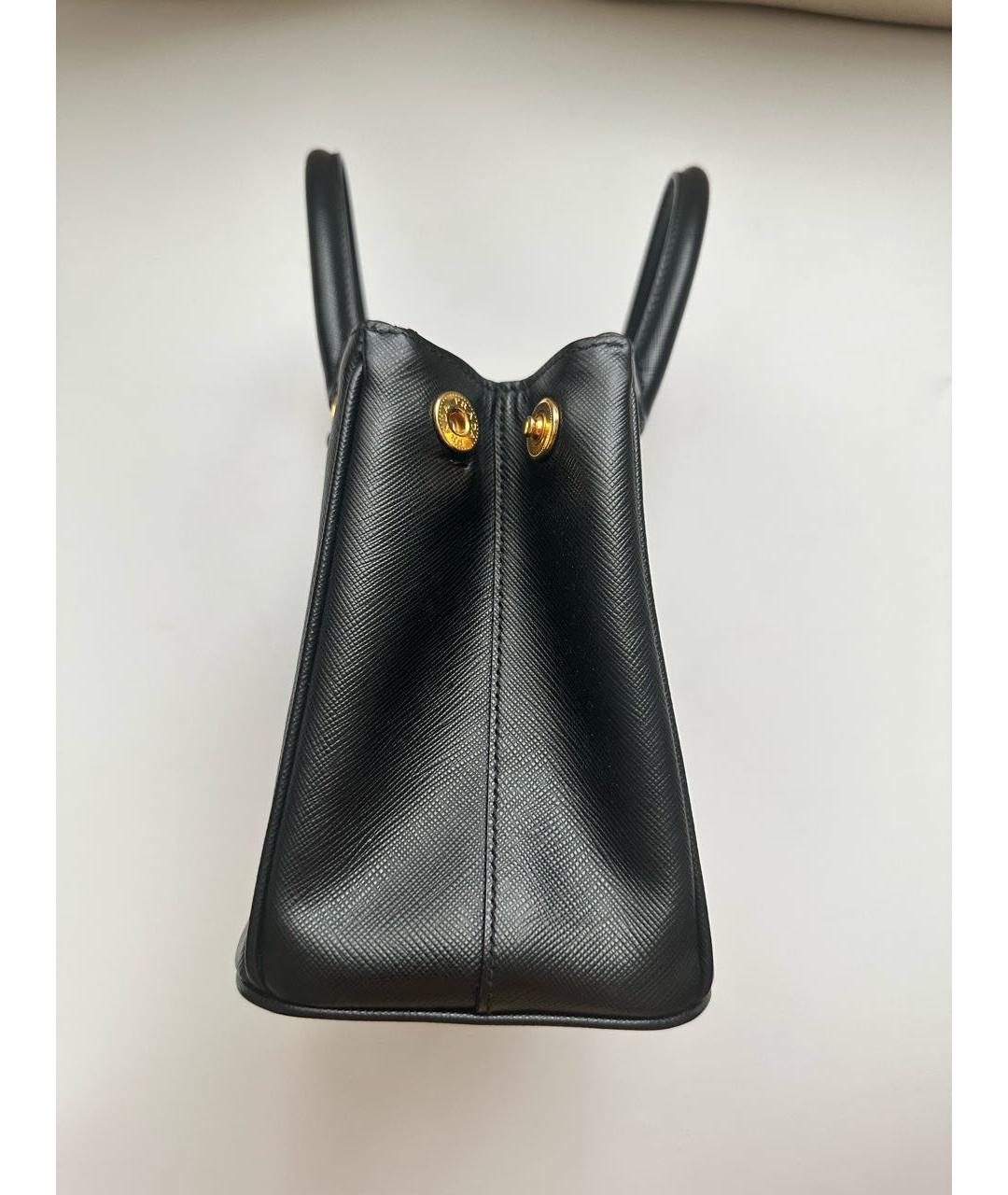 PRADA Черная кожаная сумка с короткими ручками, фото 5
