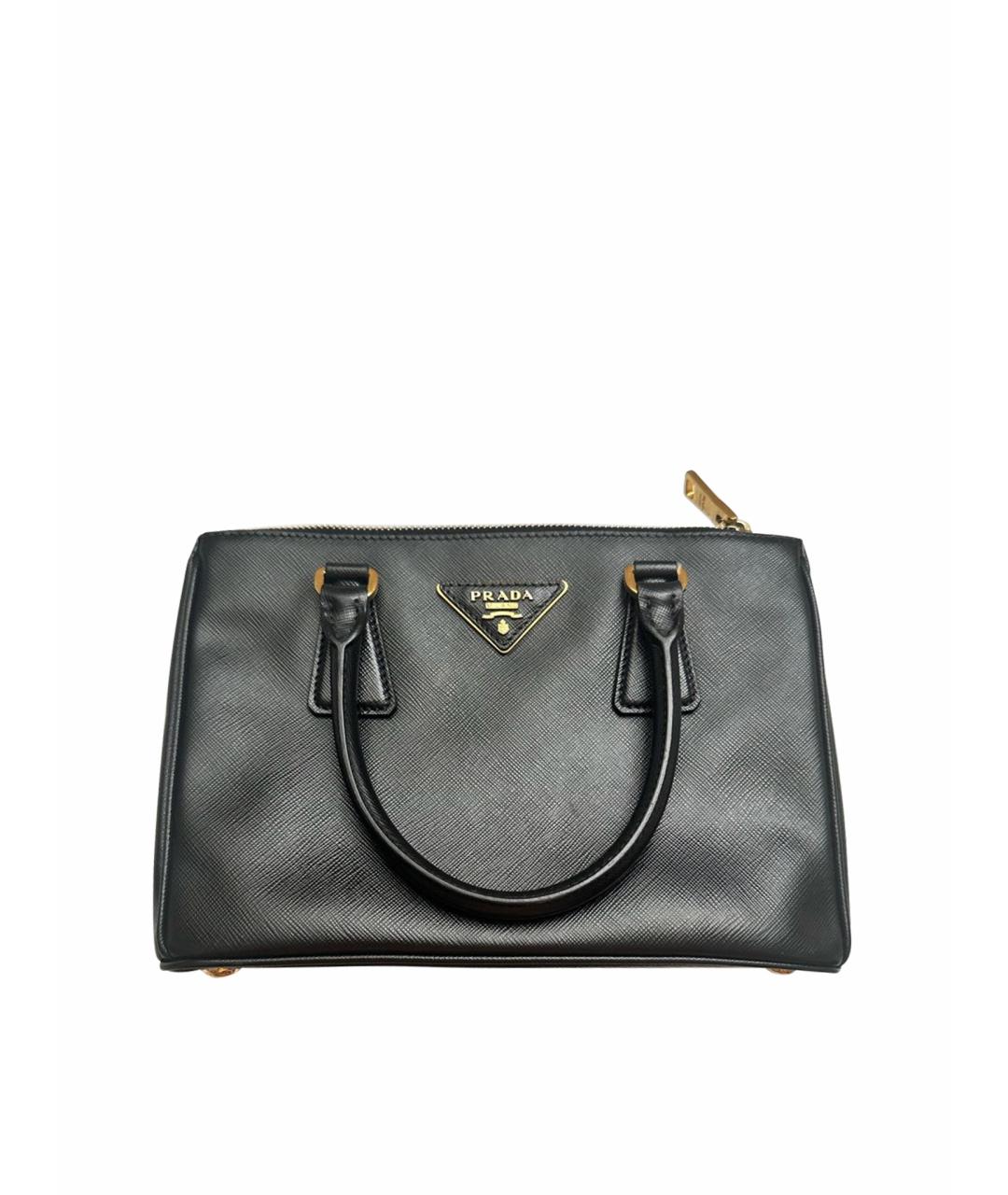 PRADA Черная кожаная сумка с короткими ручками, фото 1