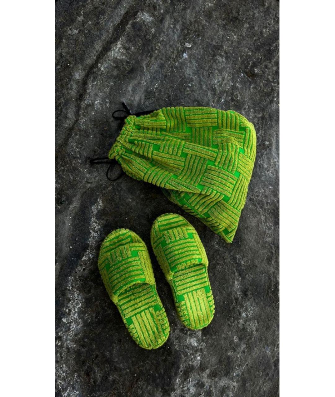 BOTTEGA VENETA Желтые текстильные шлепанцы, фото 5