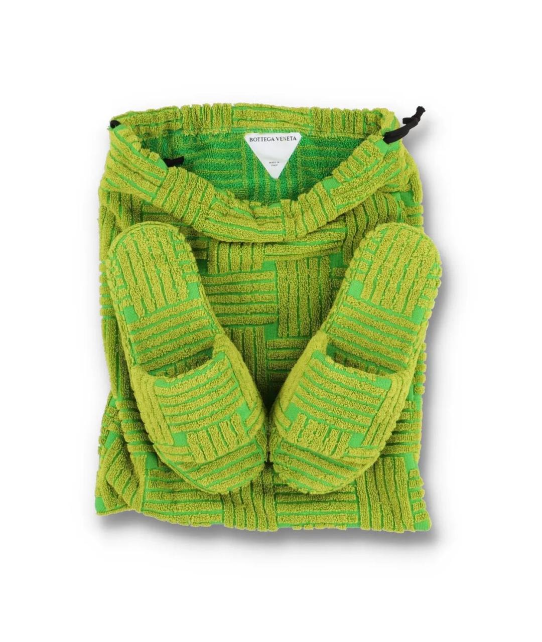 BOTTEGA VENETA Желтые текстильные шлепанцы, фото 3