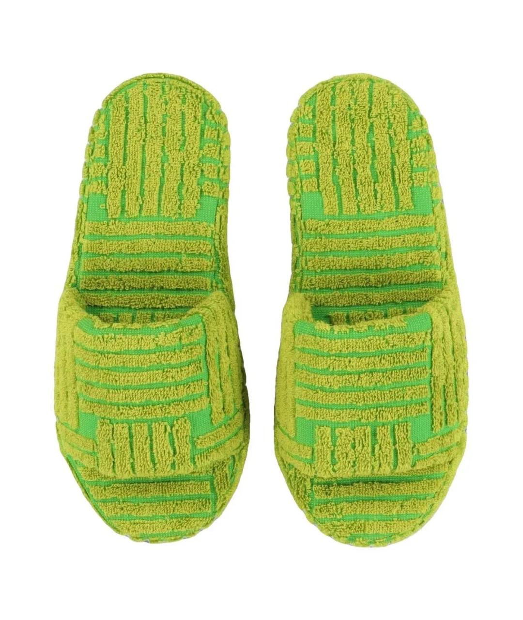BOTTEGA VENETA Желтые текстильные шлепанцы, фото 2