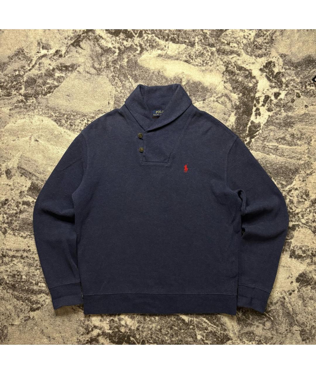 POLO RALPH LAUREN Темно-синий хлопковый джемпер / свитер, фото 5