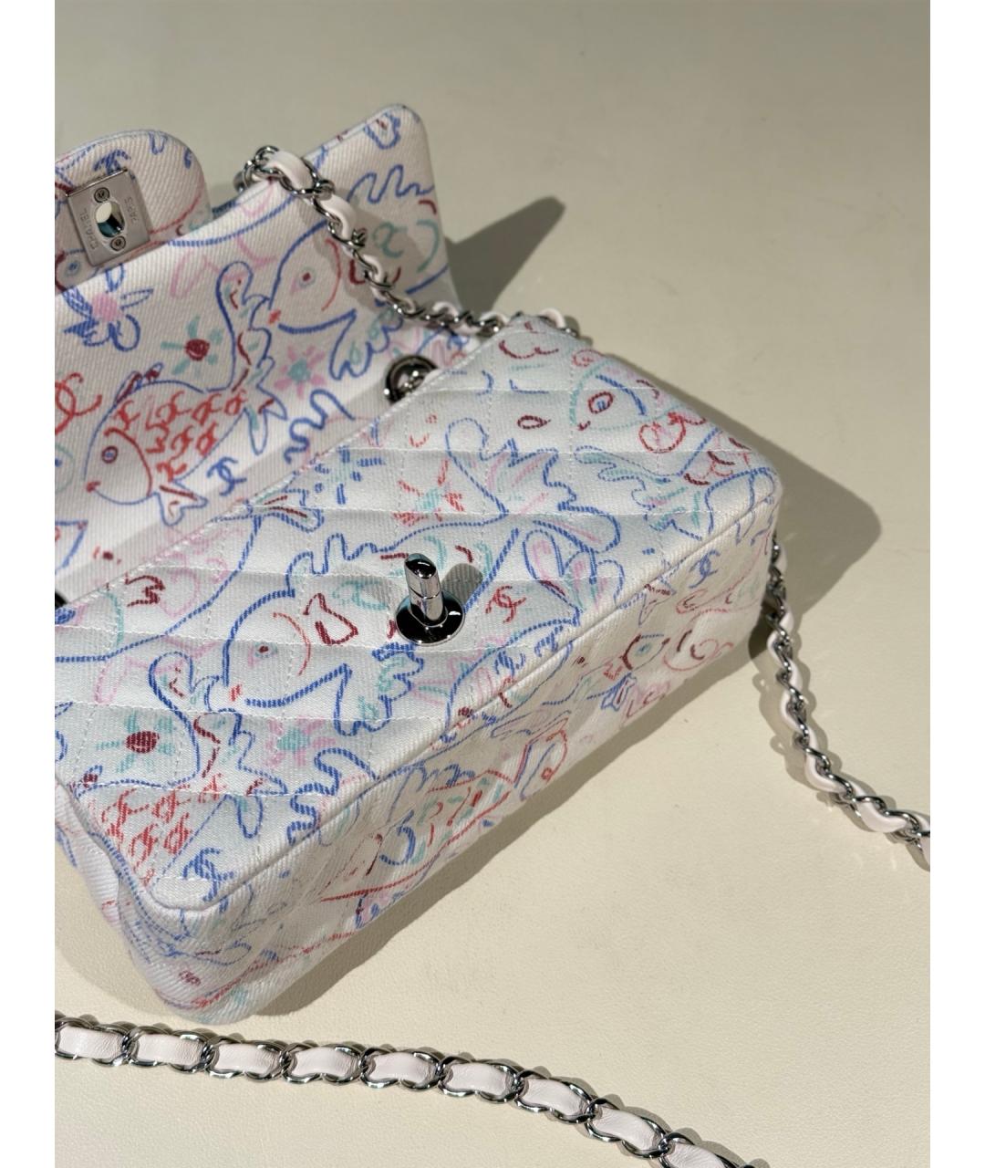 CHANEL Белая деним сумка через плечо, фото 9