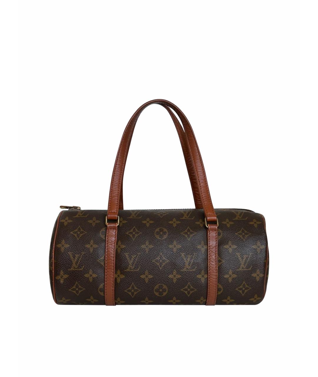 LOUIS VUITTON Коричневая кожаная сумка с короткими ручками, фото 1