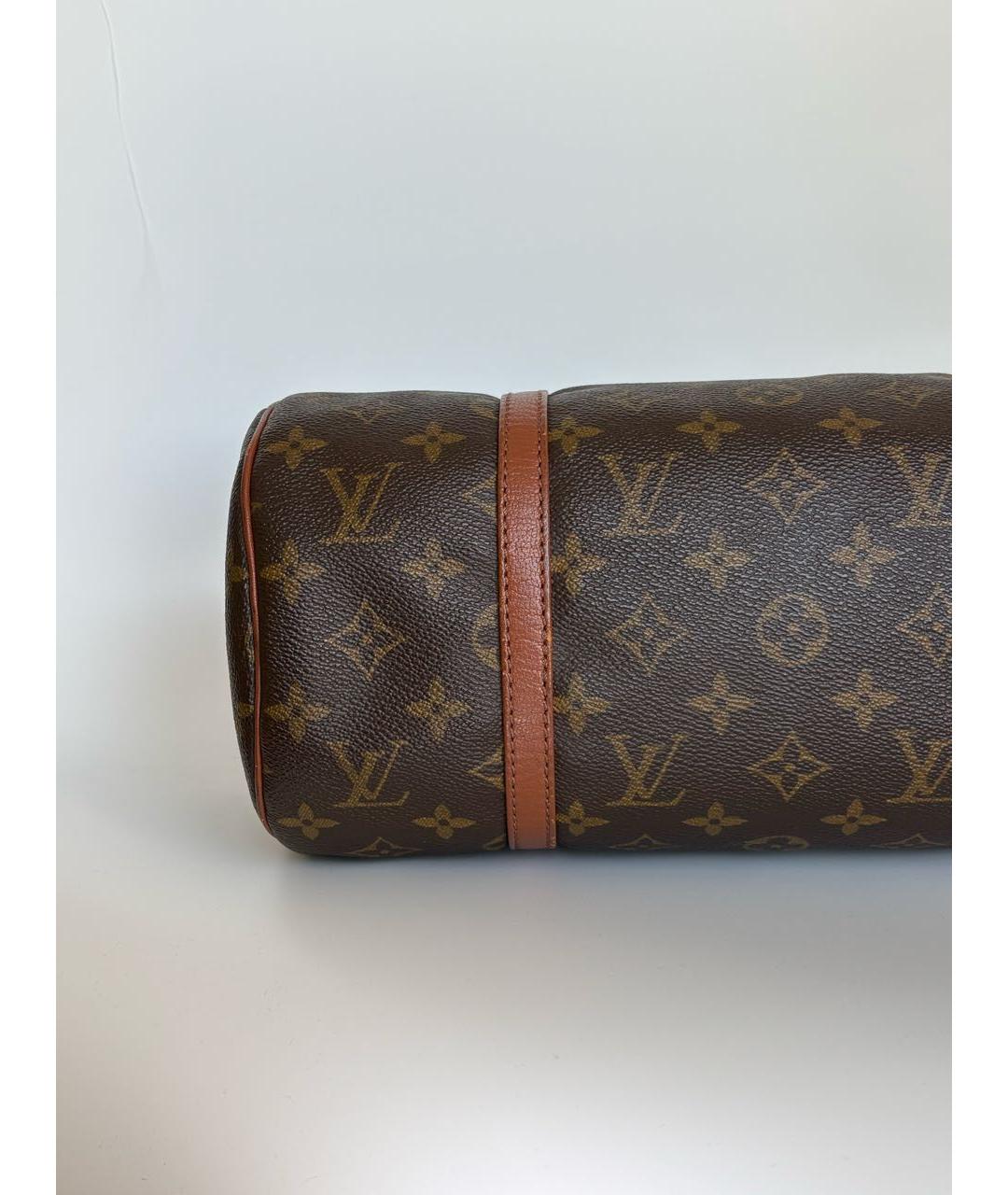 LOUIS VUITTON Коричневая кожаная сумка с короткими ручками, фото 6