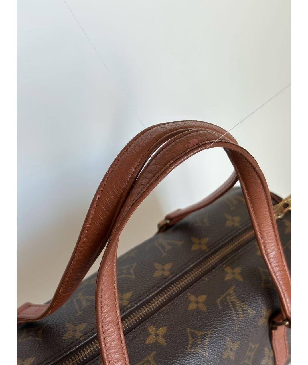 LOUIS VUITTON Коричневая кожаная сумка с короткими ручками, фото 8