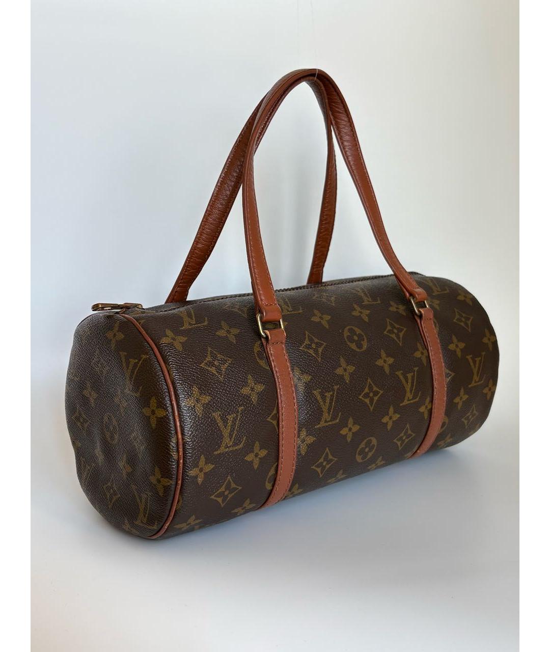 LOUIS VUITTON Коричневая кожаная сумка с короткими ручками, фото 2