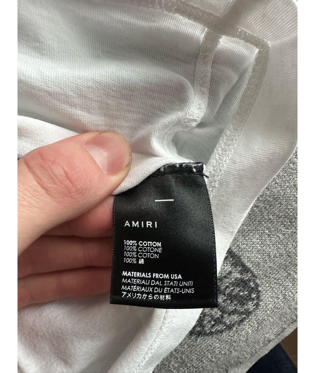 AMIRI Белая хлопковая футболка, фото 3