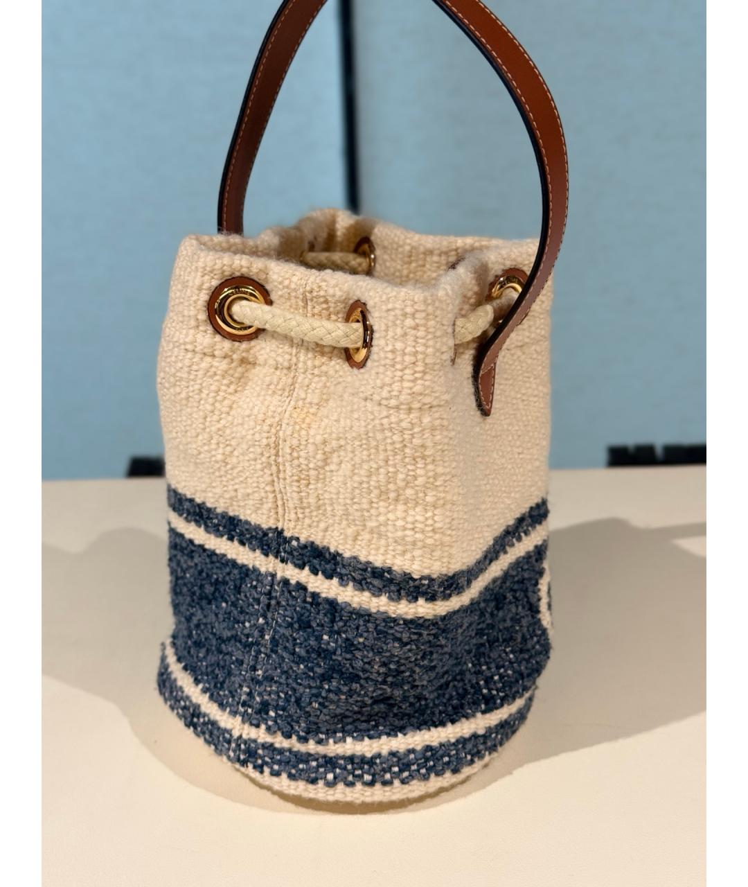 CELINE Белая твидовая сумка тоут, фото 6