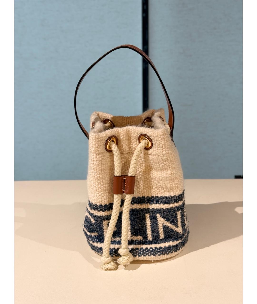 CELINE Белая твидовая сумка тоут, фото 9