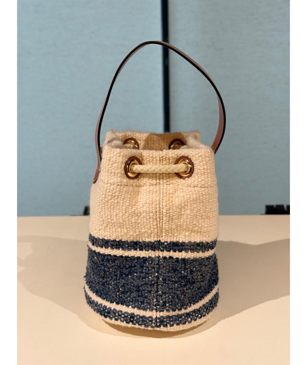 CELINE Белая твидовая сумка тоут, фото 5