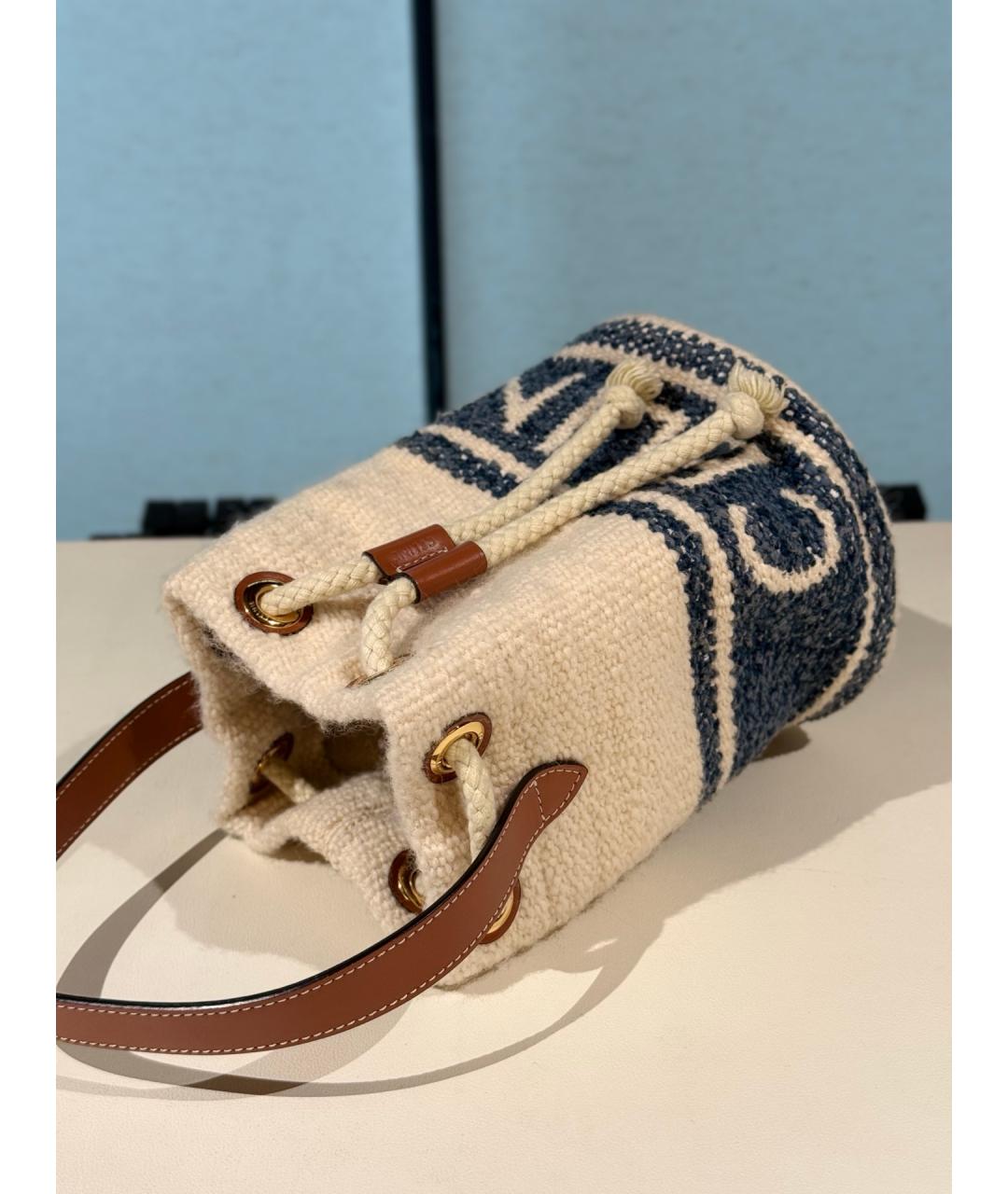 CELINE Белая твидовая сумка тоут, фото 7