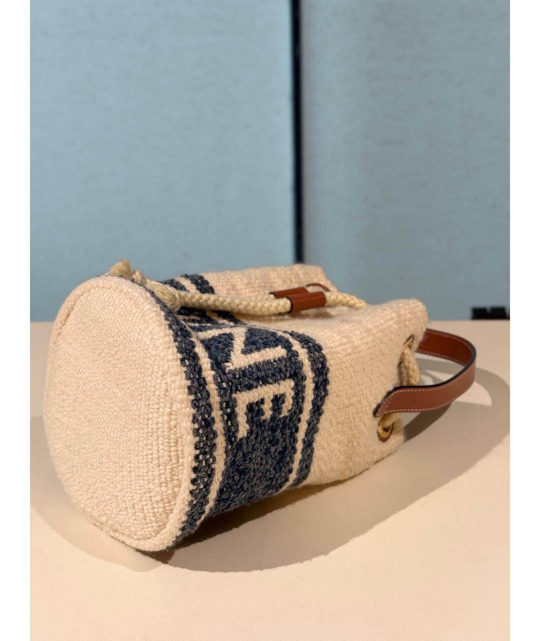 CELINE Белая твидовая сумка тоут, фото 8