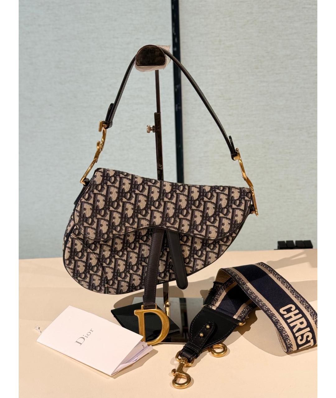 CHRISTIAN DIOR Черная деним сумка тоут, фото 10