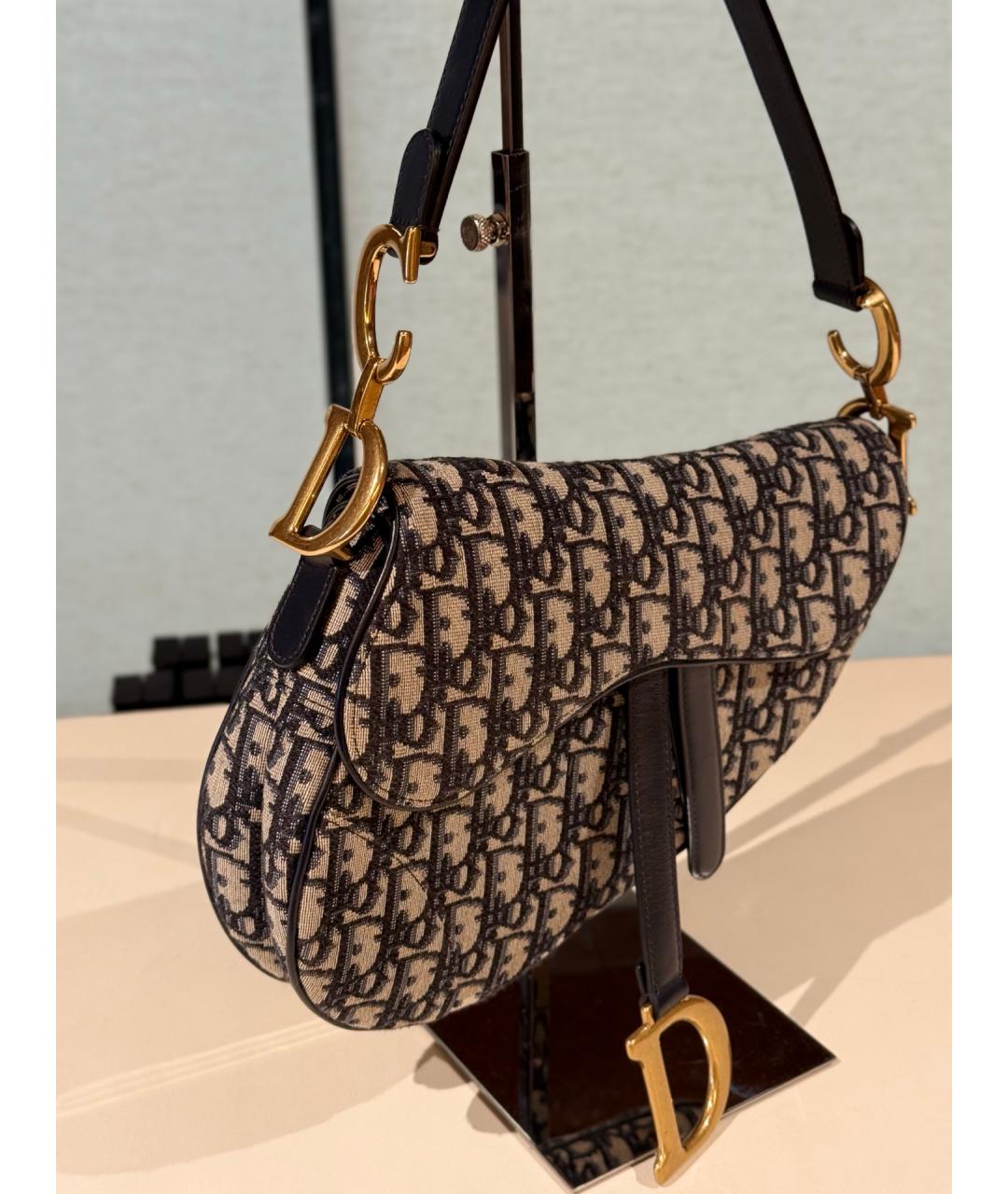 CHRISTIAN DIOR Черная деним сумка тоут, фото 5