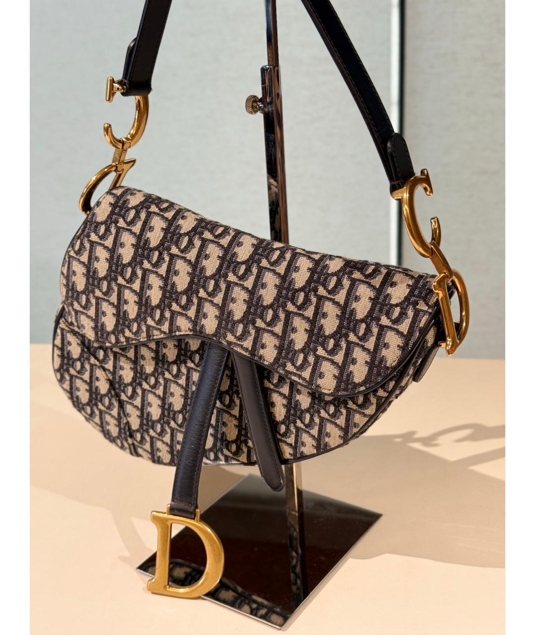 CHRISTIAN DIOR Черная деним сумка тоут, фото 3