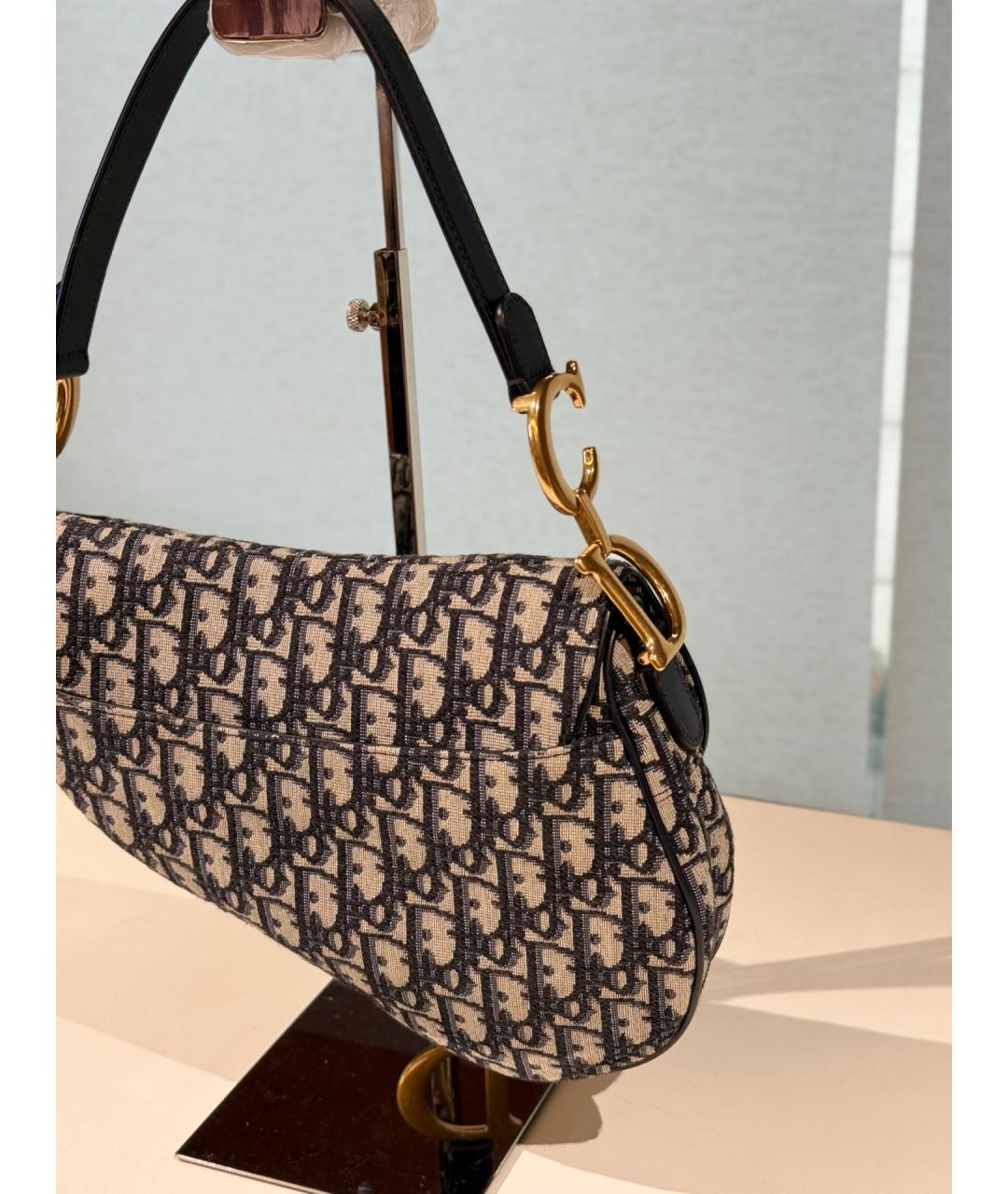 CHRISTIAN DIOR Черная деним сумка тоут, фото 7