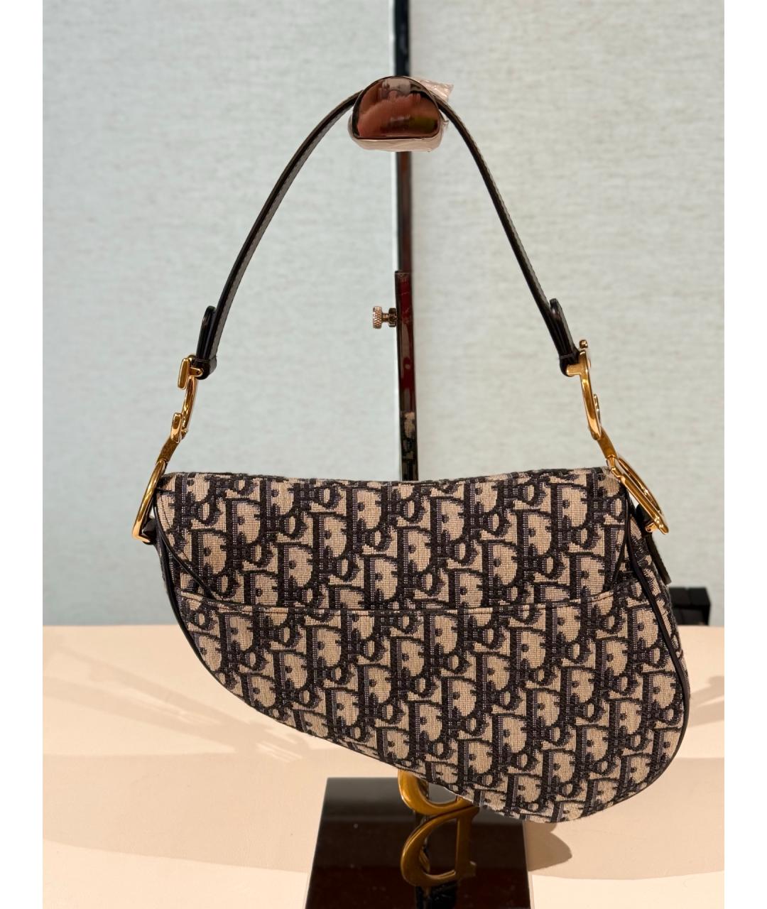 CHRISTIAN DIOR Черная деним сумка тоут, фото 6