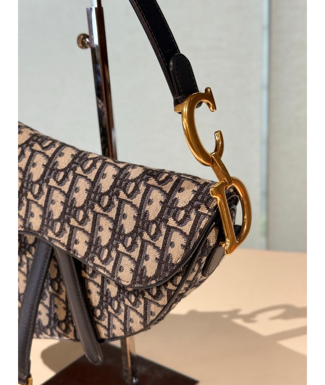 CHRISTIAN DIOR Черная деним сумка тоут, фото 4