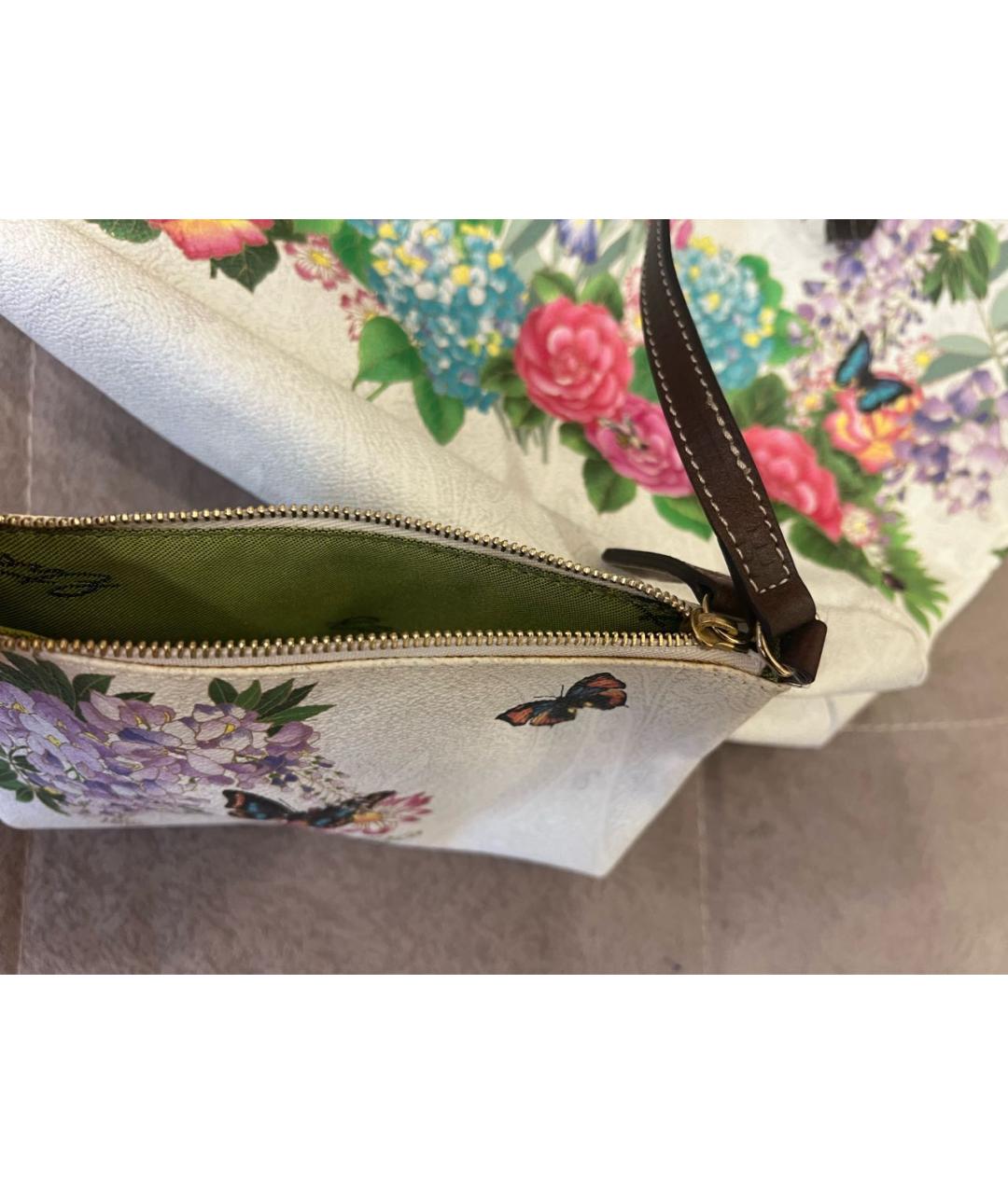 ETRO Белая кожаная сумка с короткими ручками, фото 3