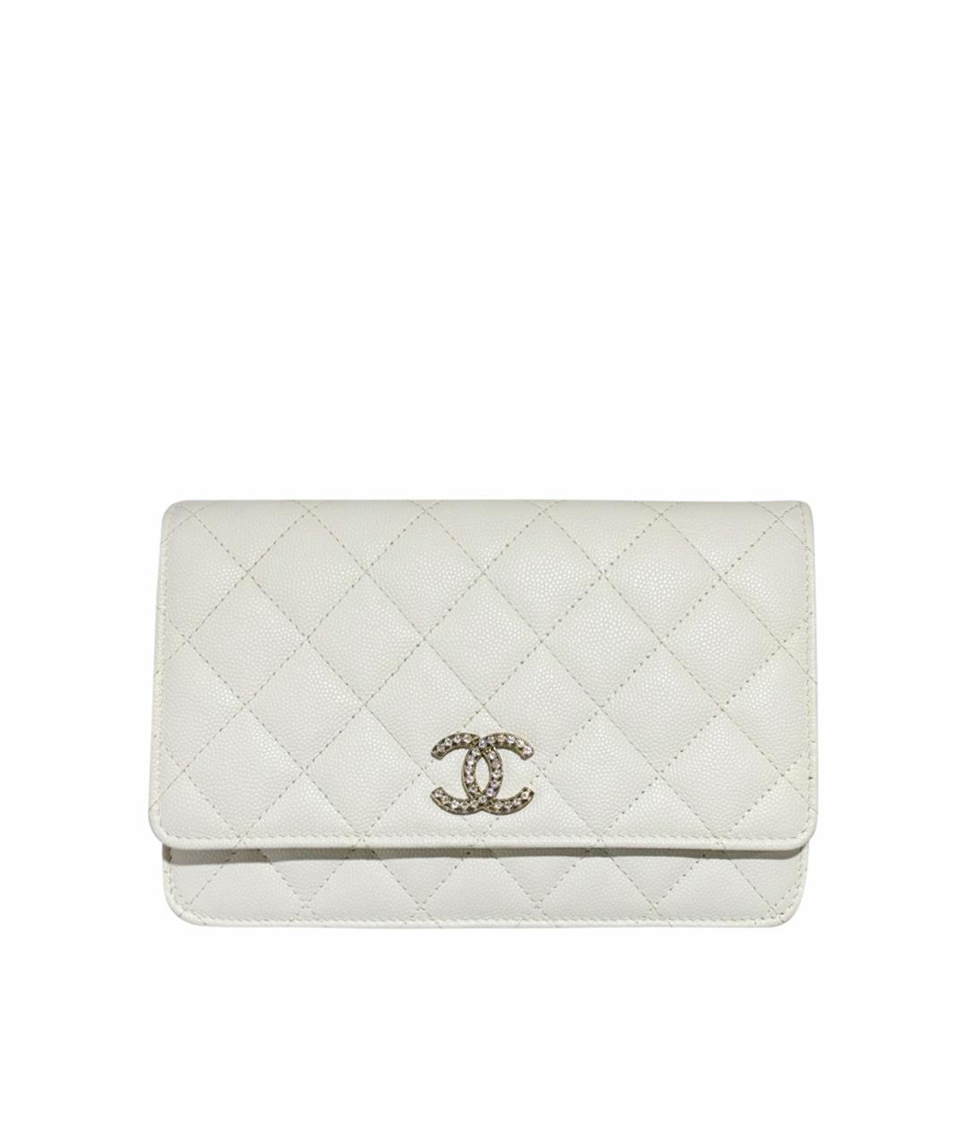 CHANEL Белая кожаная сумка через плечо, фото 1