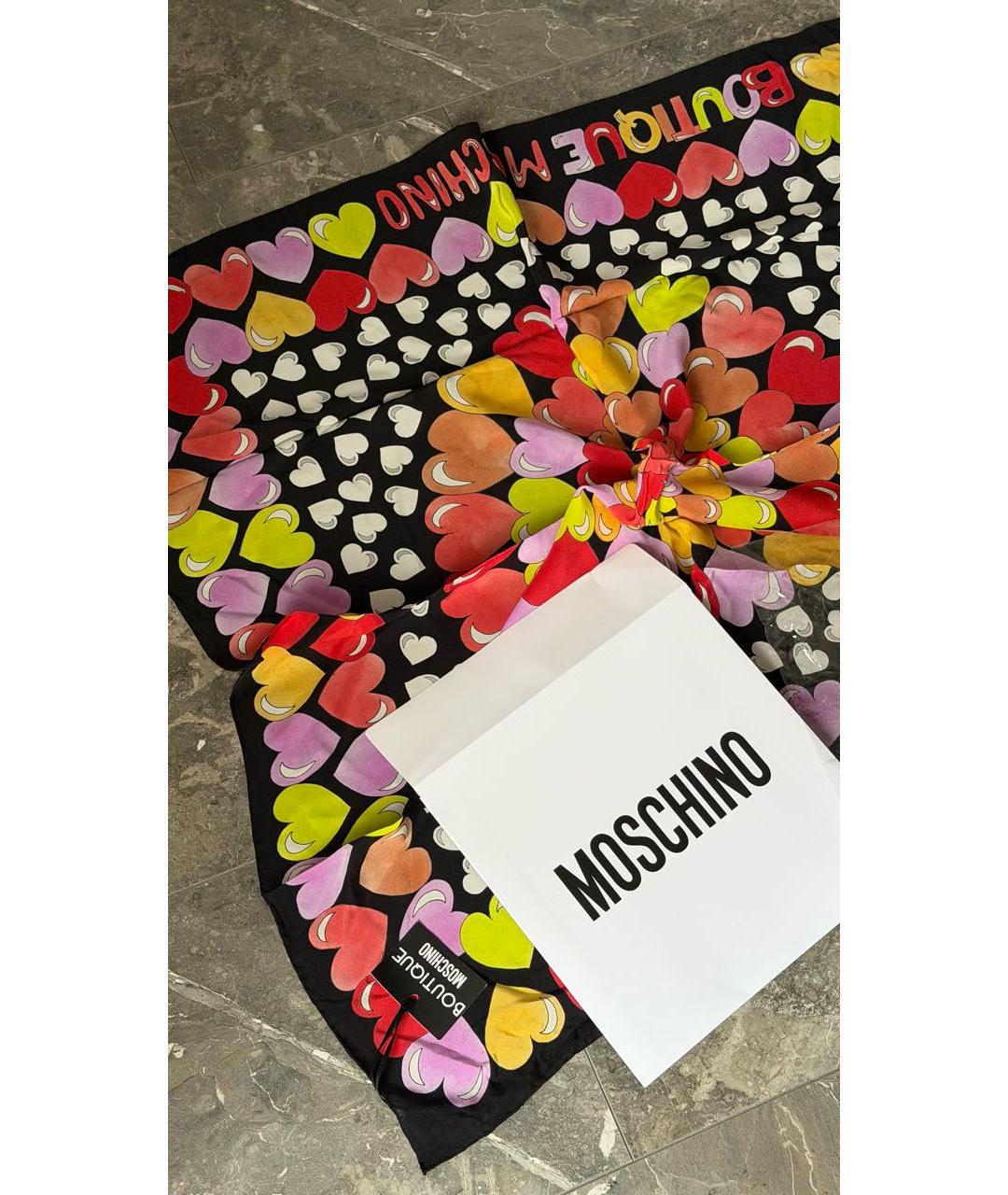 BOUTIQUE MOSCHINO Мульти шелковый платок, фото 4