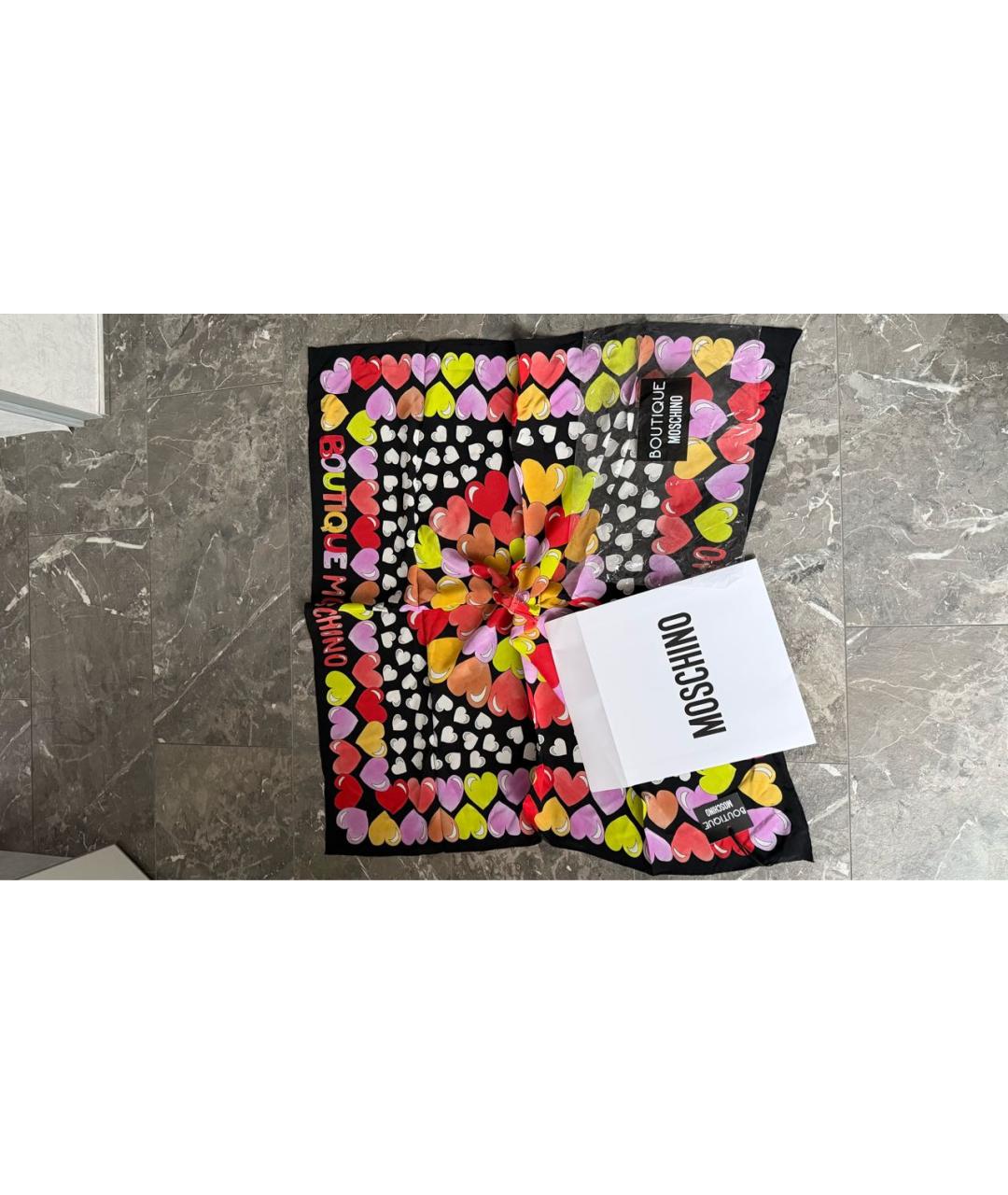 BOUTIQUE MOSCHINO Мульти шелковый платок, фото 3