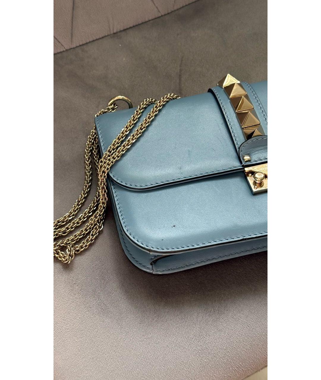 VALENTINO Синяя кожаная сумка через плечо, фото 3