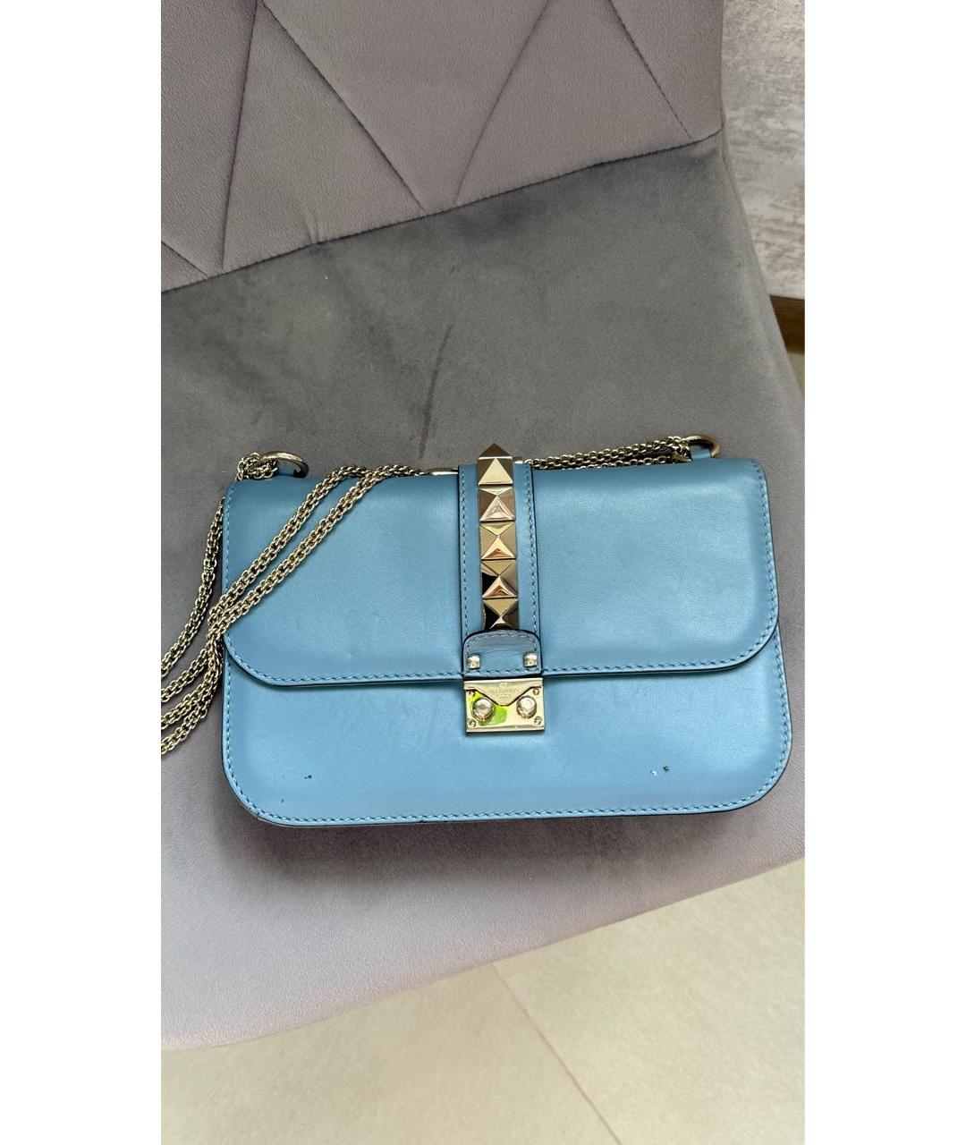 VALENTINO Синяя кожаная сумка через плечо, фото 9