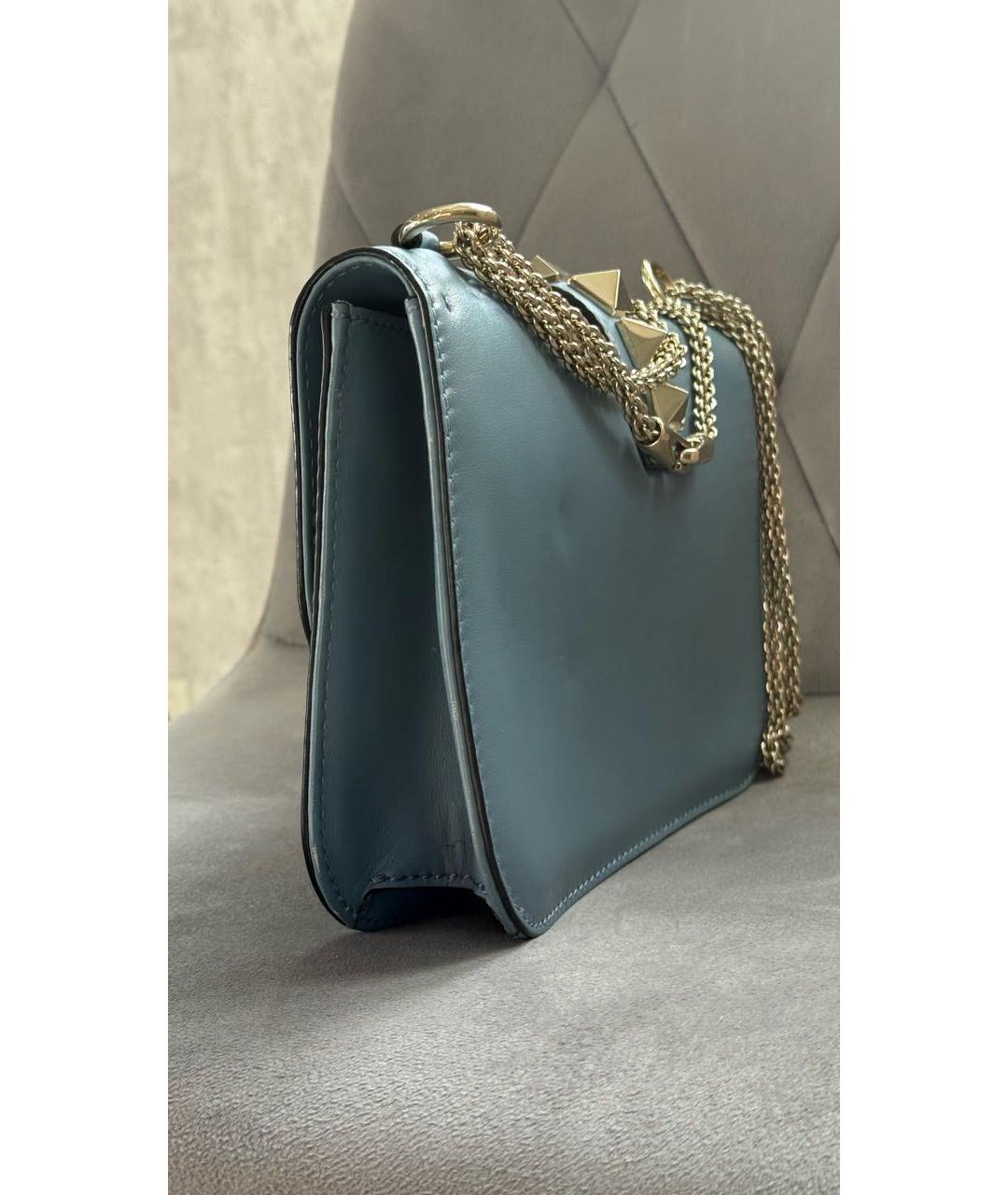 VALENTINO Синяя кожаная сумка через плечо, фото 5